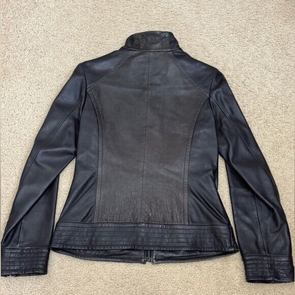 Via Spiga Genuine Leather Brown Jacket Women’s Sz XS - Picture 2 of 16